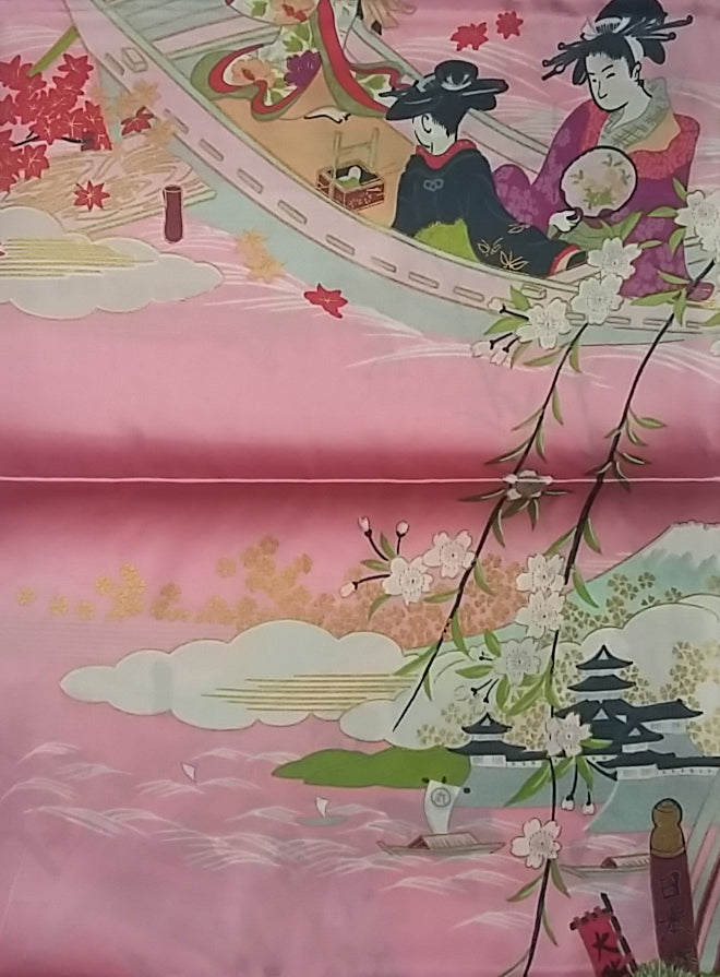 SCIARPA SETA UKIYOE rosa